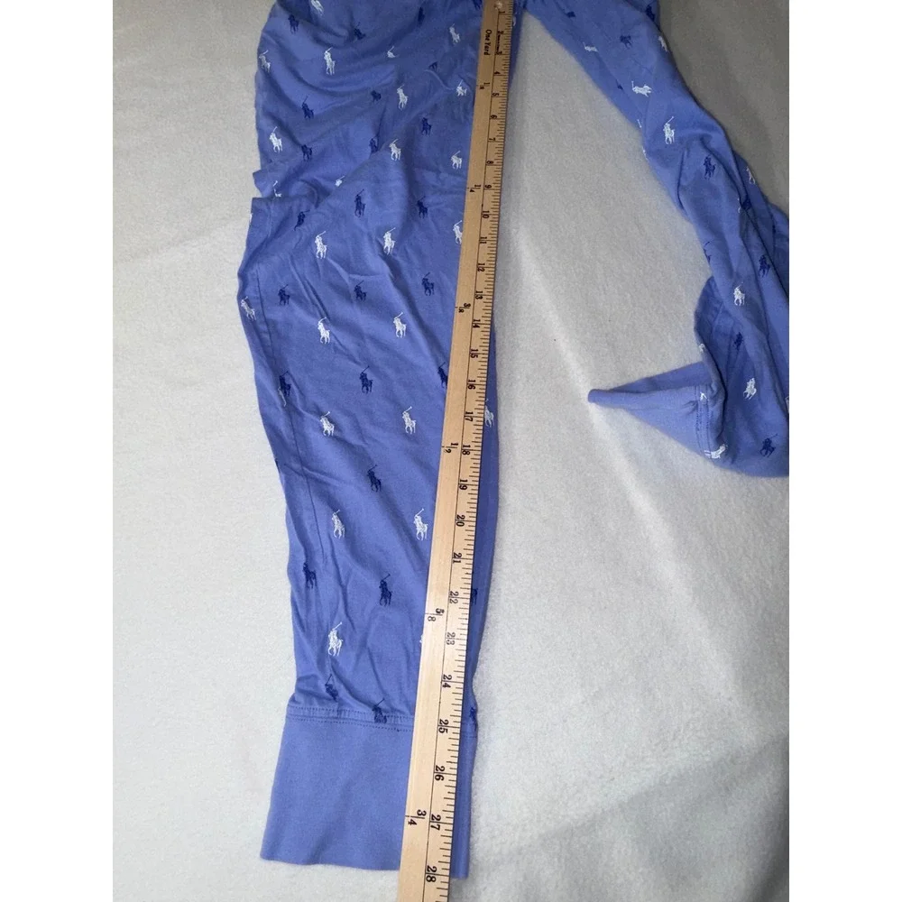 2  Polo Ralph Lauren Pajama Pants Mens Medium Navy Blue & Light Blue Joggers